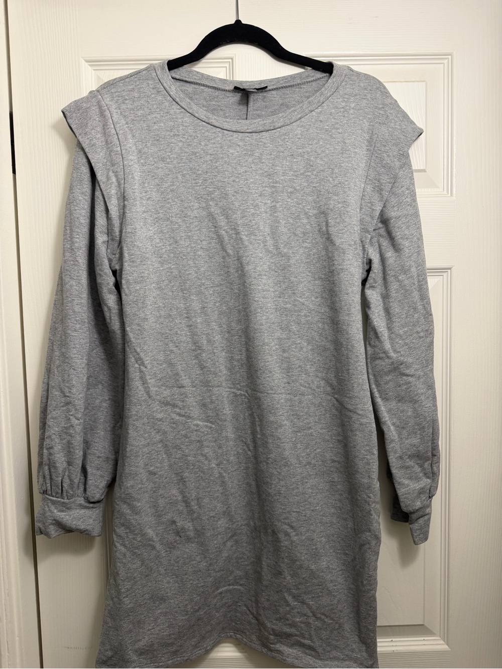 Aqua Gray Long Sleeve Women's Sweatshirt Dress